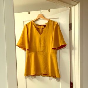 Mustard-yellow Ann Taylor Blouse